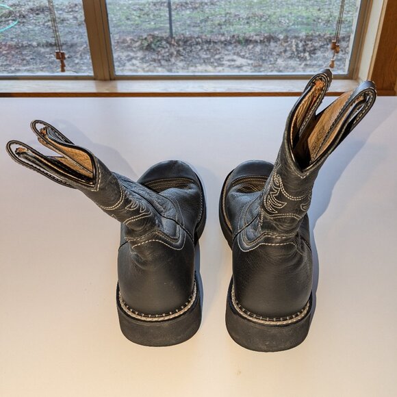 Ariat Women's Size 8.5 Fat Baby Black Leather Western Boots - Picture 2 of 4